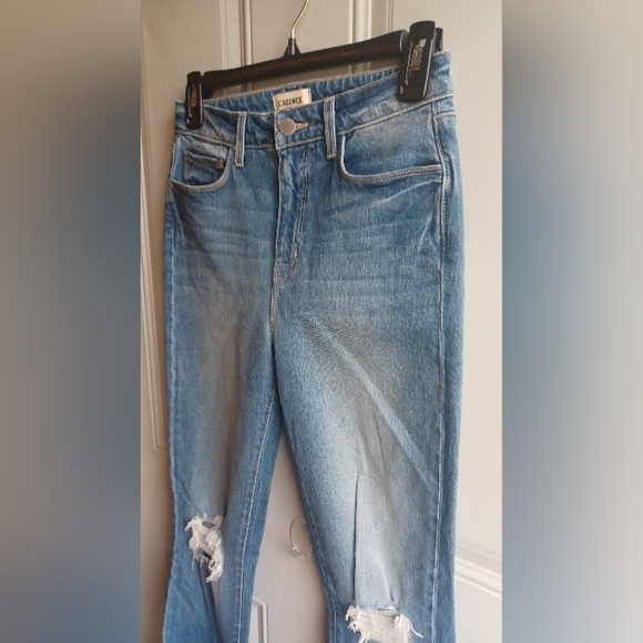 L'AGENCE High Line High Rise Skinny Distressed Jeans Size 25 FLAWED - Picture 7 of 11